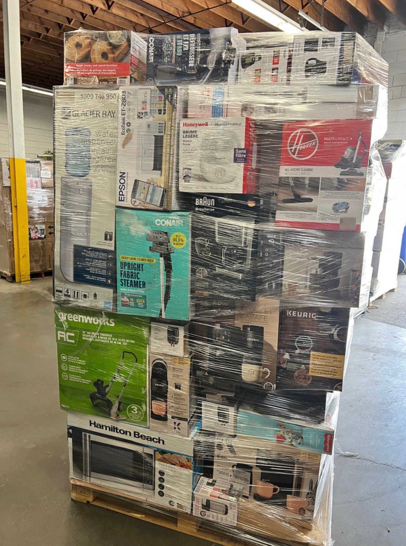 Appliance liquidation pallet with wholesale home appliance inventory