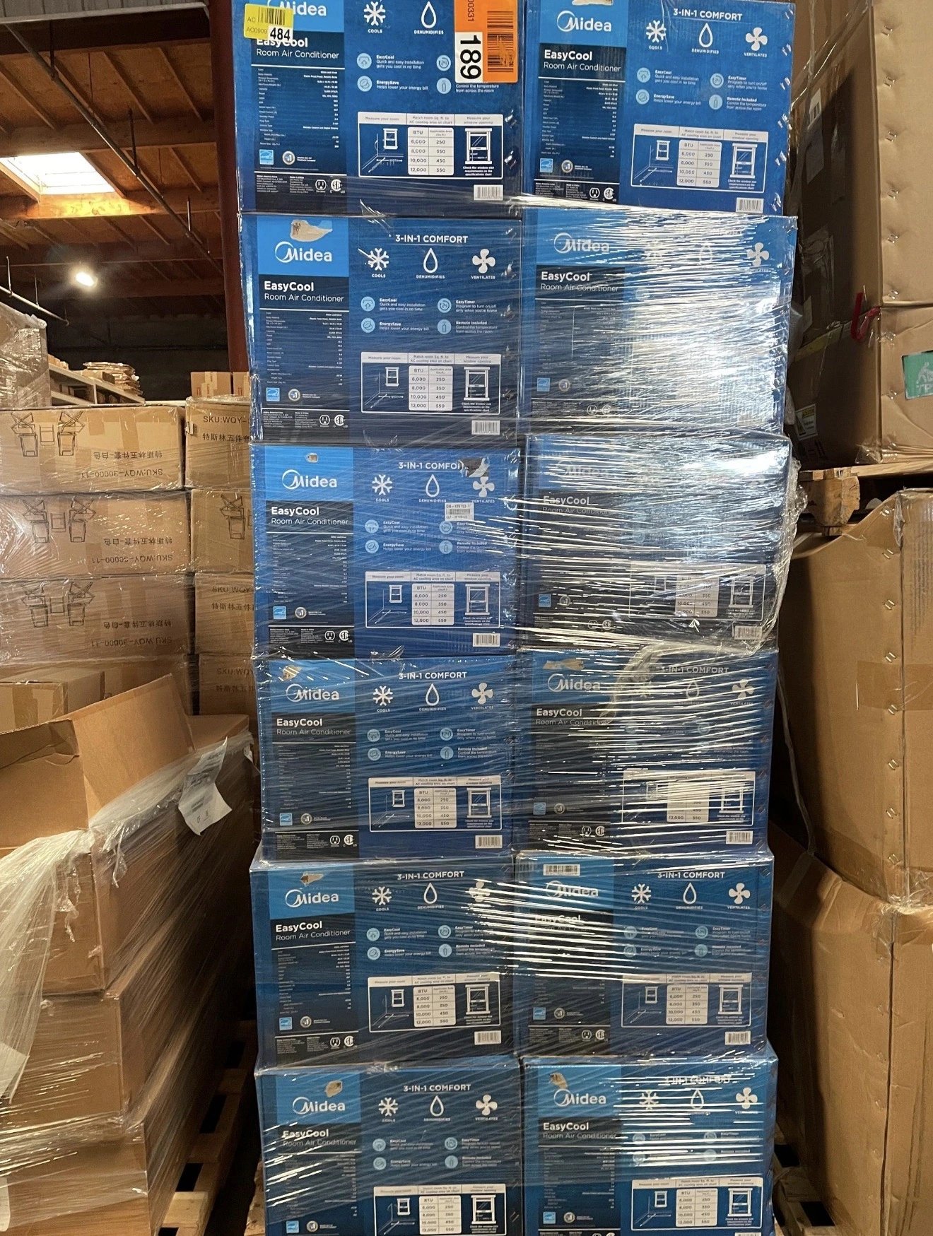 Air conditioner pallets with 15 wholesale AC units