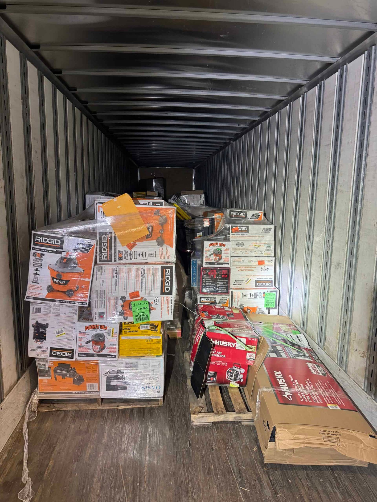 Home Depot liquidation truckload with new and overstock tools and home-improvement inventory